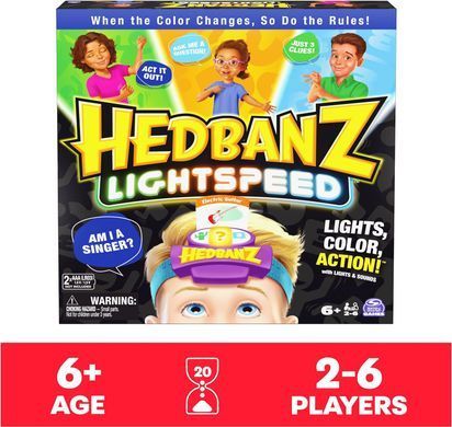 Настольная игра Hedbanz Lightspeed Spin Master Кто Я! со светом и звуками Английский язык (6062299)