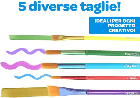 Набір пензликів для малювання Crayola 5 Assorted Paintbrushes 5 шт (300700)