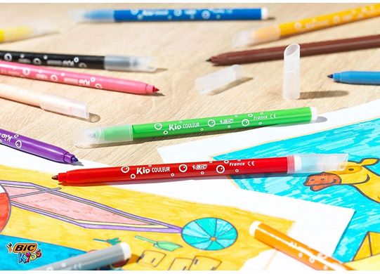 Набір змиваючих фломастерів BIC Kids Kid Couleur Felt Tip Colouring Pens 24 шт. (841800) (B002042GYM)