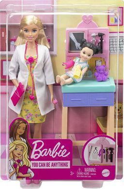 Кукла Барби Barbie I can be Pediatrician Theme Педиатр блондинка и аксессуары (GTN51)