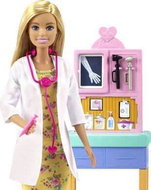 Кукла Барби Barbie I can be Pediatrician Theme Педиатр блондинка и аксессуары (GTN51)