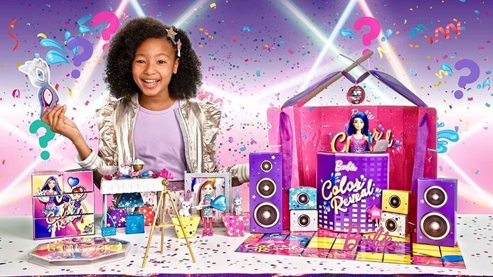 Игровой набор Barbie Color Reveal Surprise Party Яркое превращение Вечеринка сюрпризов Барби (GXJ88)